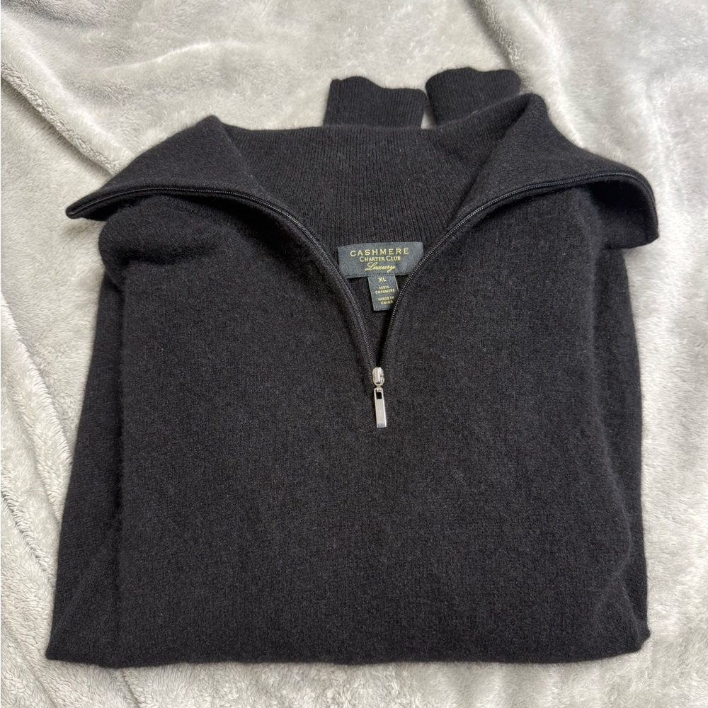 Charter Club Cashmere Quarter Zip